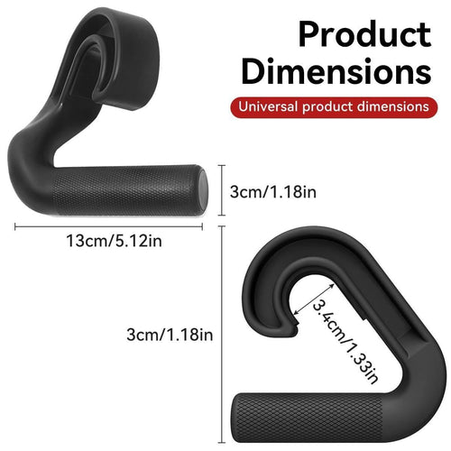 1 Pair Neutral Grip Pull Up Handles Ergonomic 45 90 Degree Barbell Grips Black