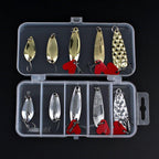 10 Pcs Metal Spoon Shaped Fishing Lure Set for Trout, Bass