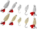 10 Pcs Metal Spoon Shaped Fishing Lure Set for Trout, Bass