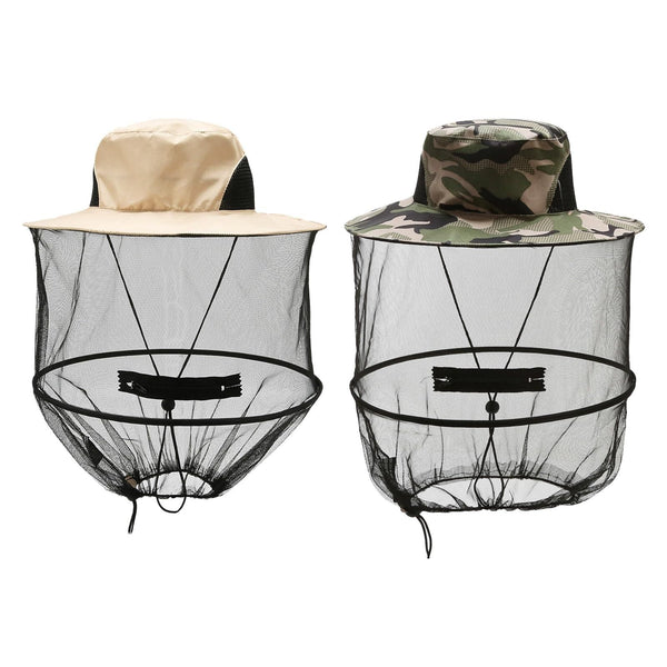 2 Pcs Anti-Mosquito Wide Brim Mesh Sun Hat (Assorted Colours)