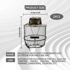 2 Pcs Anti Mosquito Hat for Fishing, Outdoor, Wide Brim Mesh Sun Hat (Assorted Colours)