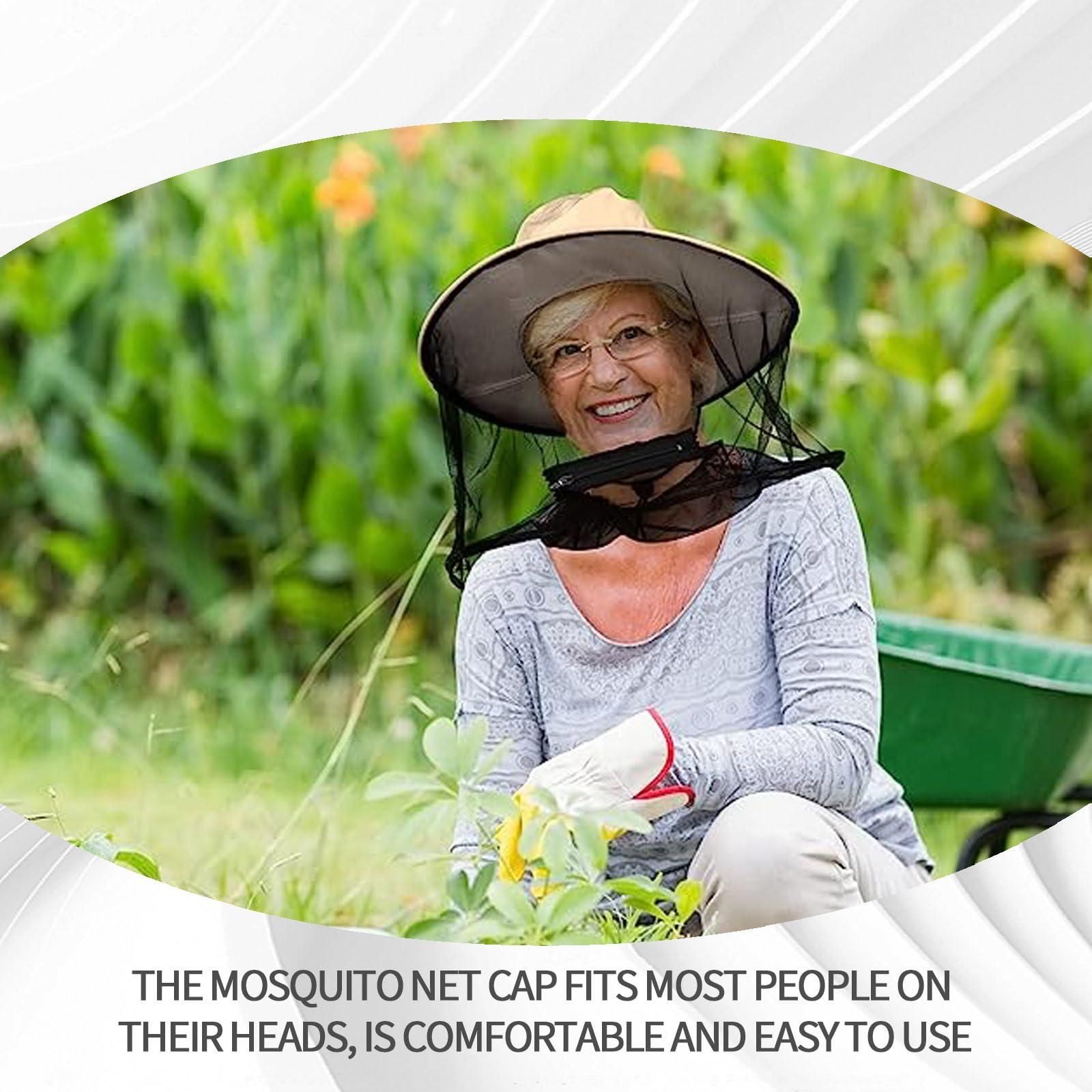 2 Pcs Anti Mosquito Hat for Fishing, Outdoor, Wide Brim Mesh Sun Hat (Assorted Colours)