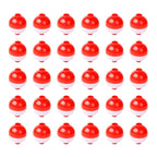 30 Pcs 1.25 Inch Red White Ball Floats Fishing Bobbers