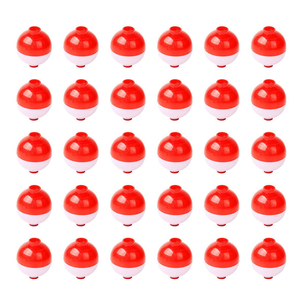 30 Pcs 1.25 Inch Red White Ball Floats Fishing Bobbers