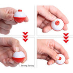 30 Pcs 1.25 Inch Red White Ball Floats Fishing Bobbers