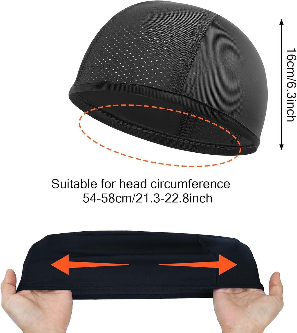 3-Piece Summer Breathable Cycling Head Cover - Sports Sweat-Absorbing Hat for Motorcycle (Inner Liner)