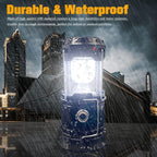 4 Pack Foldable Camping Lantern, Solar and USB Rechargeable, Lightweight Waterproof (Black)