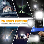 4 Pack Foldable Camping Lantern, Solar and USB Rechargeable, Lightweight Waterproof (Black)