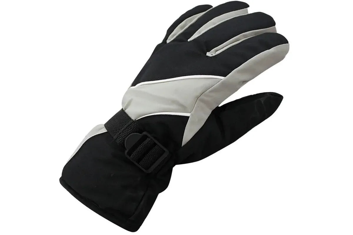 Men's Adult Windproof Rainproof Anti-Slip Ski Gloves, Warm (Grey)