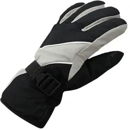 Men's Adult Windproof Rainproof Anti-Slip Ski Gloves, Warm (Grey)