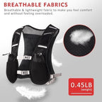 Men's Sports Running Vest Pcs for Cycling Hiking, Outdoor Mountaineering Water Bottle Storage Back Pcs (Black)