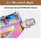 Mountain Bike Pedals Aluminum Alloy 9/16" (Colorful)