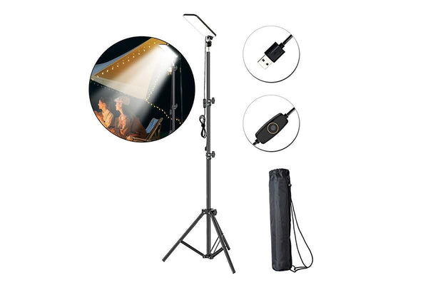 Portable LED Camping Lantern with Adjustable Height Tripod for Outdoor
