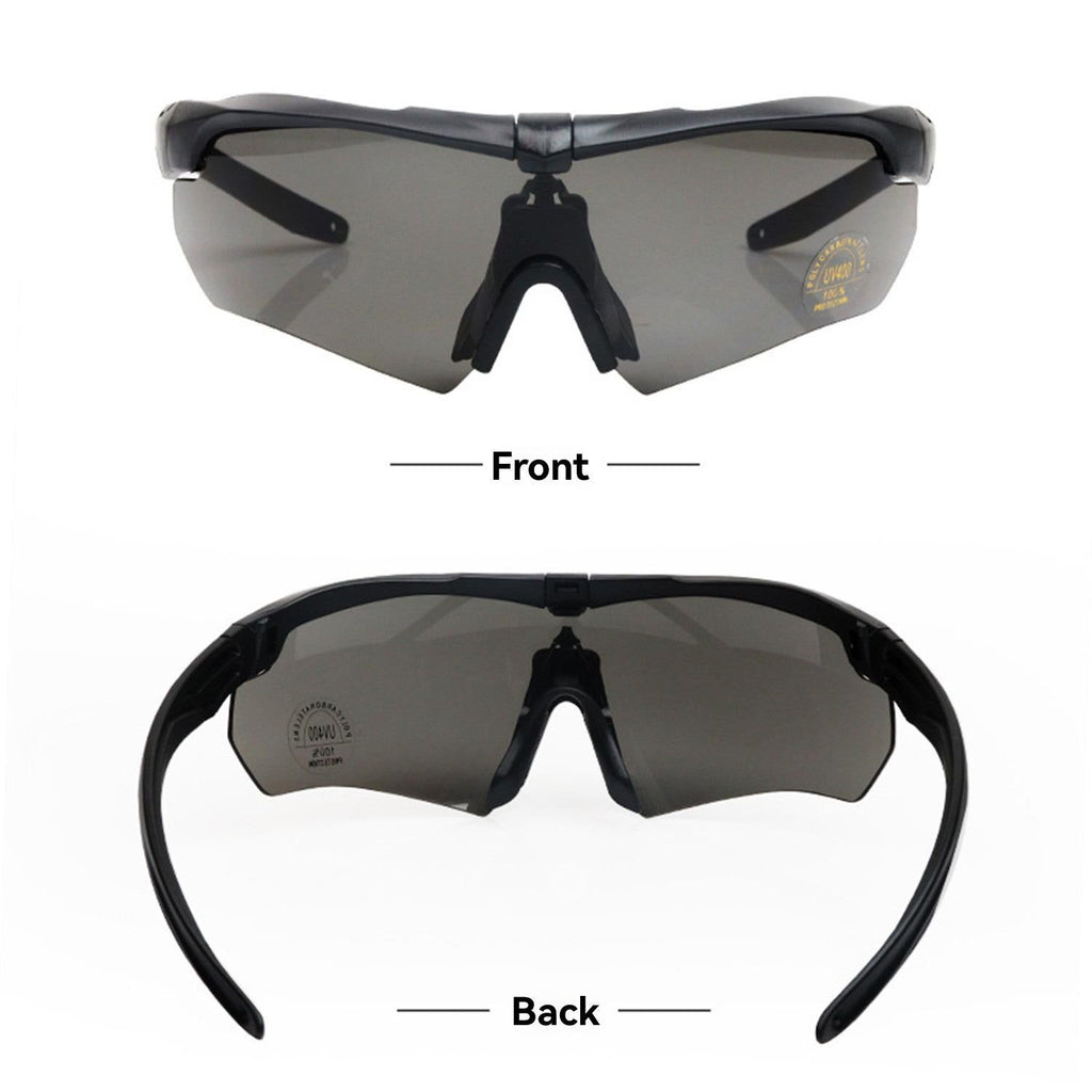 Outdoor Cycling Windproof Glasses, Black-Gray PC Frame Set(dark grey,Black frame pc set)