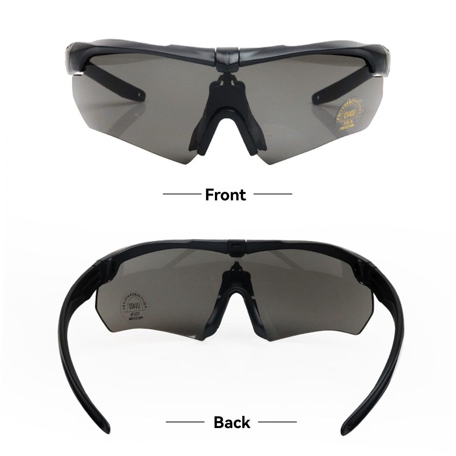 Outdoor Cycling Windproof Glasses, Black-Gray PC Frame Set(dark grey,Black frame pc set)