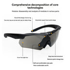 Outdoor Cycling Windproof Glasses, Black-Gray PC Frame Set(dark grey,Black frame pc set)