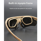 Outdoor Cycling Windproof Glasses, Black-Gray PC Frame Set(dark grey,Black frame pc set)