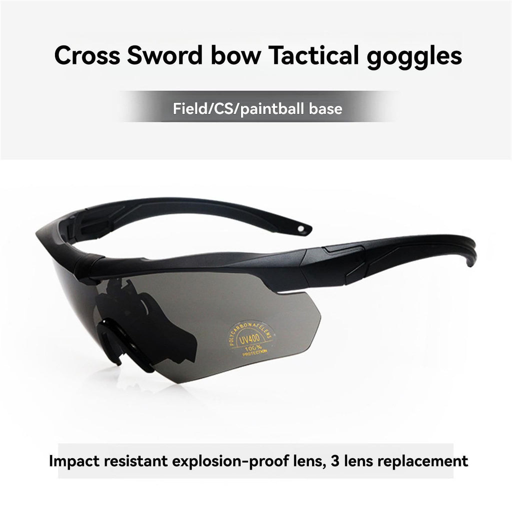 Outdoor Cycling Windproof Glasses, Black-Gray PC Frame Set(dark grey,Black frame pc set)
