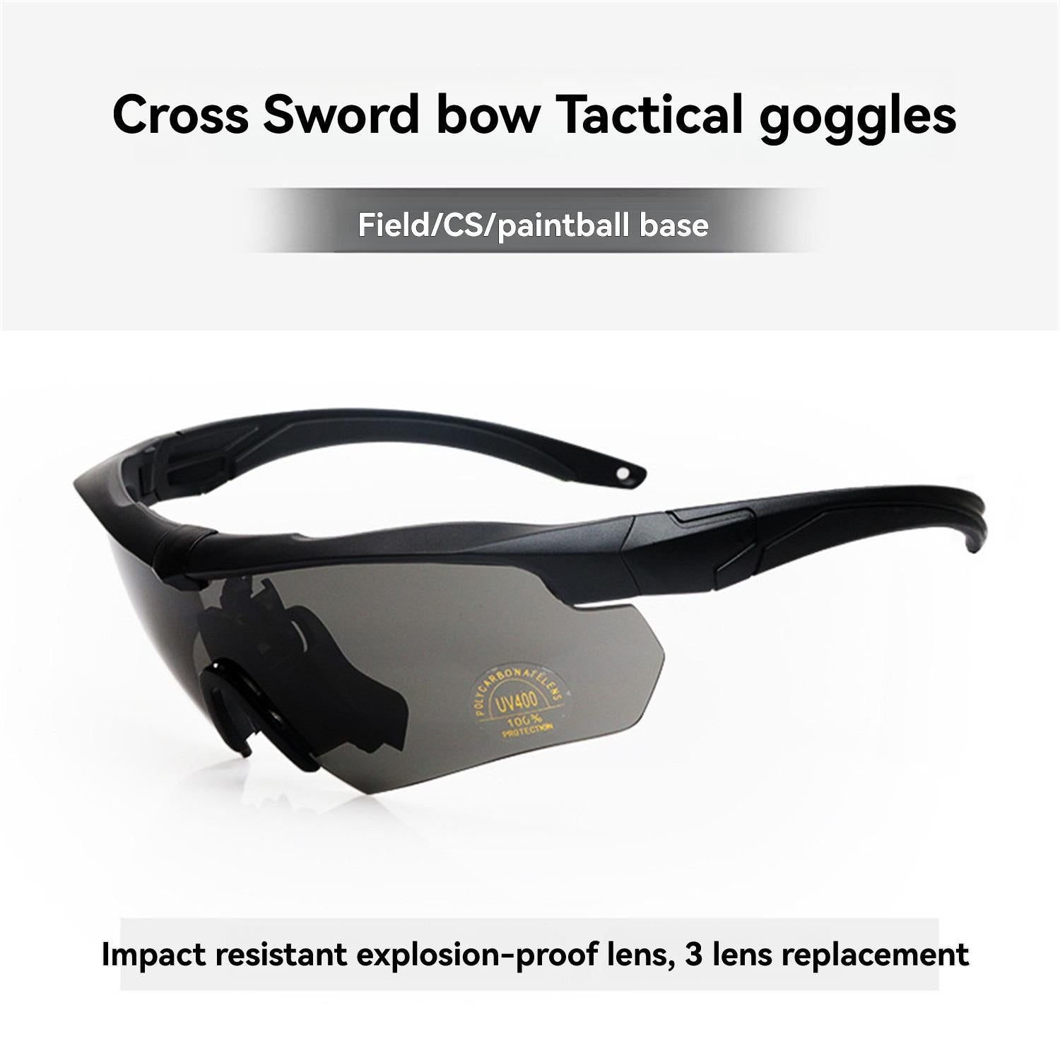 Outdoor Cycling Windproof Glasses, Black-Gray PC Frame Set(dark grey,Black frame pc set)