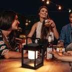 Solar Camping Lantern with USB Charging Portable Outdoor Light (Warm Black)