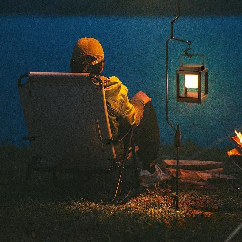 Solar Camping Lantern with USB Charging Portable Outdoor Light (Warm Black)