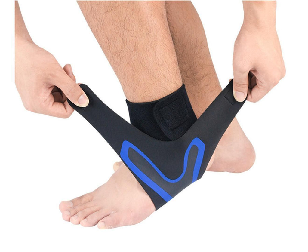 A Pair of Sports Ankle Sleeve Compression Anti-sprain Protection Socks Outdoor Sports Climbing Equipment-Blue L