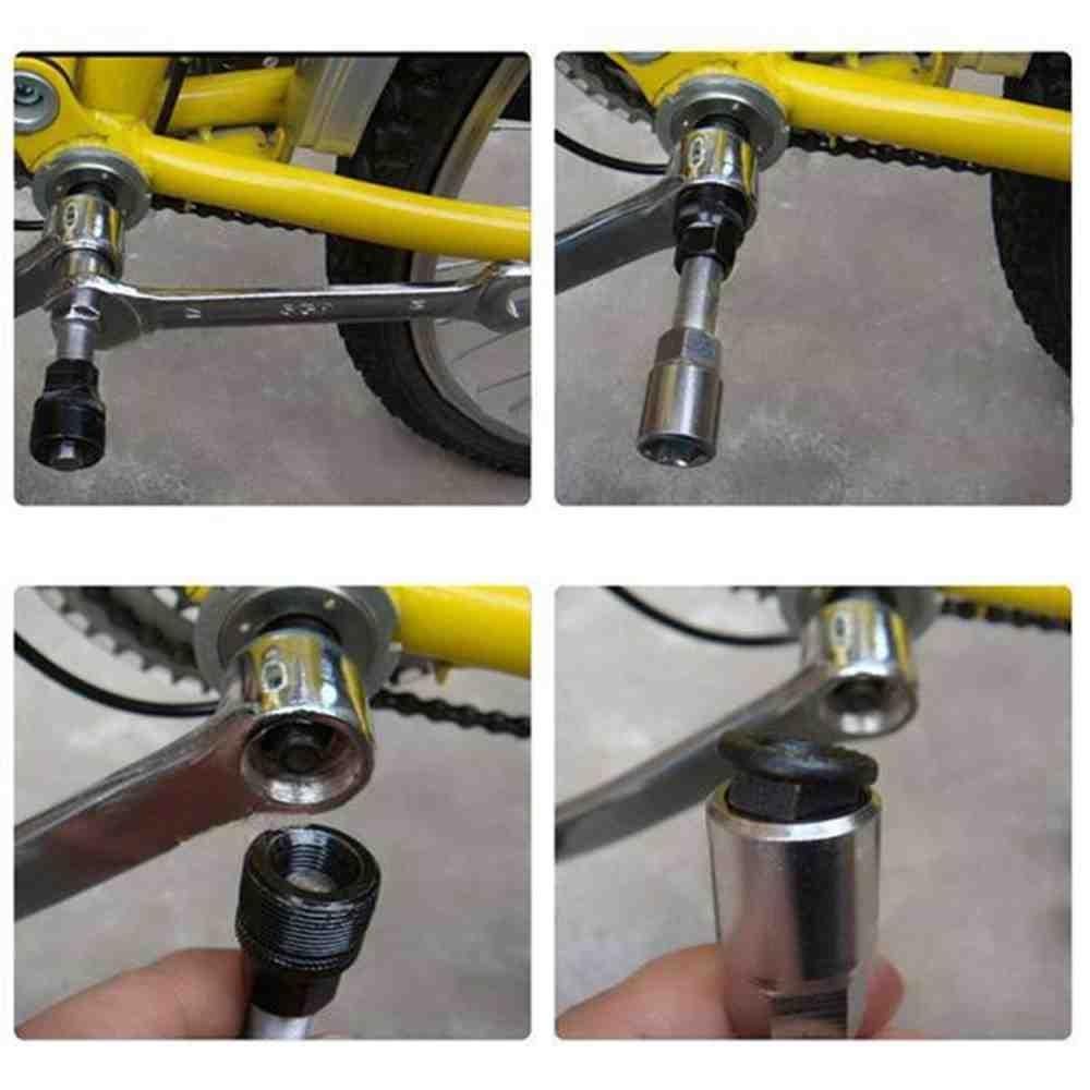 4 Pcs Bicycle Bottom Bracket Tool Crank Remover Crankset Removal Kit(Black)