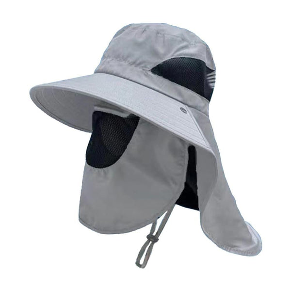 Fisherman Hat with Face Cover & Neck Flap Outdoors Sun Cap for Hiking Climbing