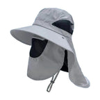 Fisherman Hat with Face Cover & Neck Flap Outdoors Sun Cap for Hiking Climbing