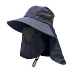 Fisherman Hat with Face Cover & Neck Flap Outdoors Sun Cap for Hiking Climbing