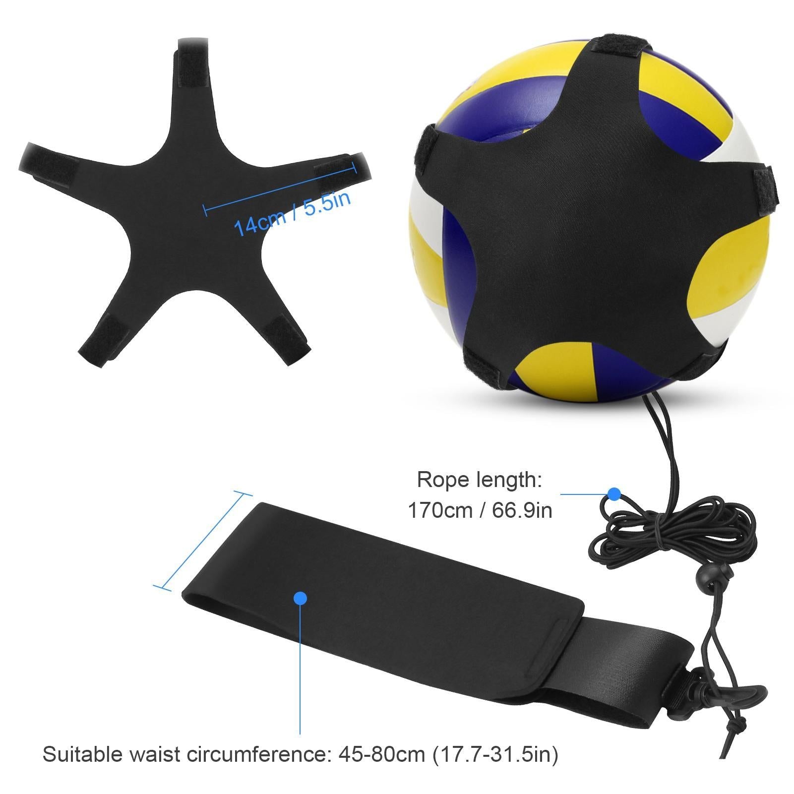 Volleyball Training Belt Solo Practice for Serving and Arm Swing (Black)