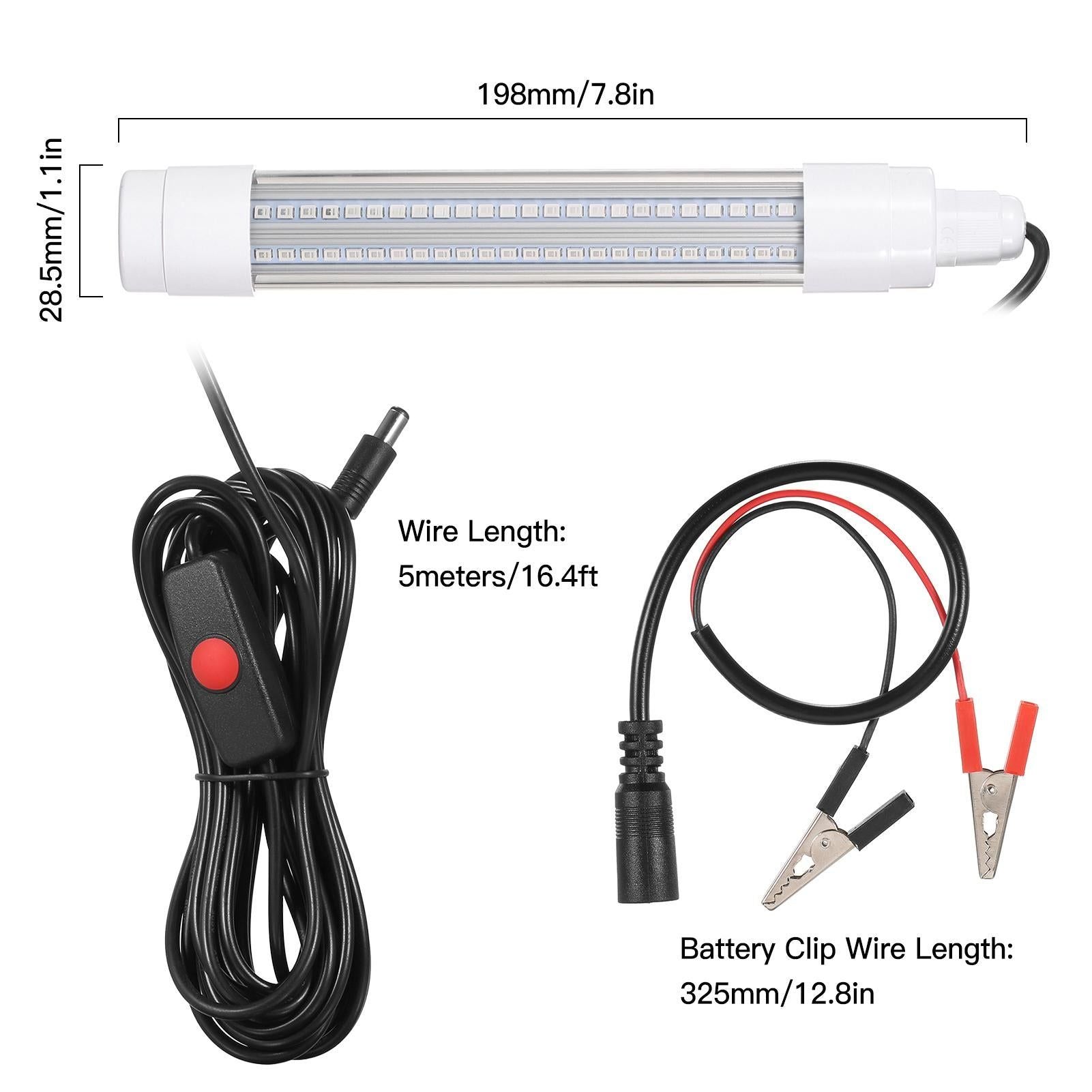 144 LED Submersible Fishing Light Underwater Fish Finder Lamp 16W 1600 Lumens IP68 (Green)