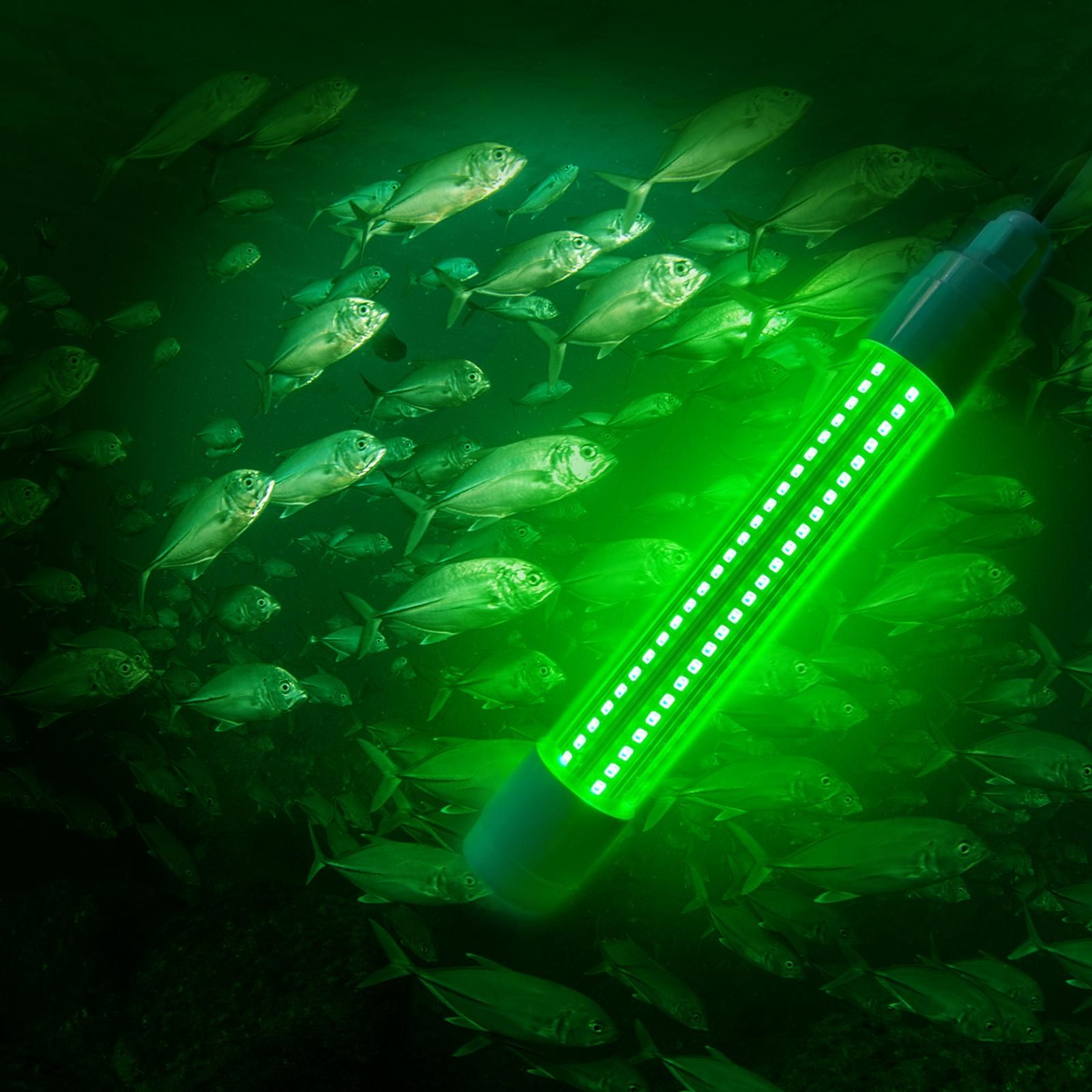 144 LED Submersible Fishing Light Underwater Fish Finder Lamp 16W 1600 Lumens IP68 (Green)