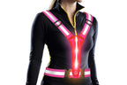 LED Reflective Vest Running Gear USB Rechargeable LED Light Up Vest High Visibility with Adjustable Waist and Shoulde for Night Walking Cycling, High Visibility Running Vest with Reflective Strips -Orange