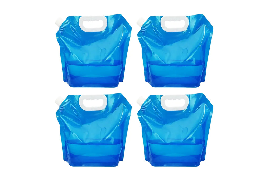 Collapsible Water Container 10L Reusable Camping Water Bag Blue 4 Pack