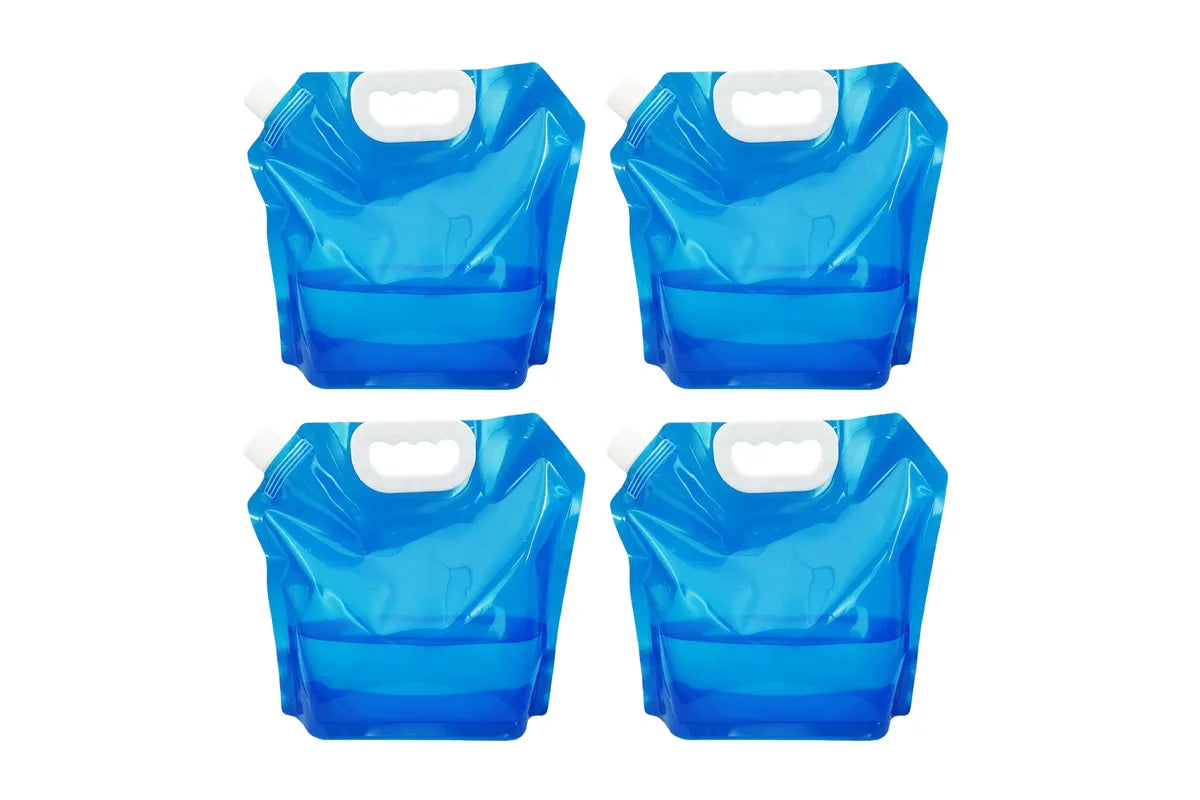 Collapsible Water Container 10L Reusable Camping Water Bag Blue 4 Pack