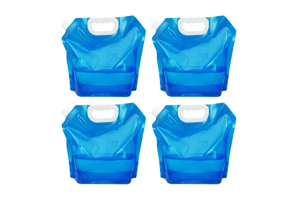 Collapsible Water Container 10L Reusable Camping Water Bag Blue 4 Pack