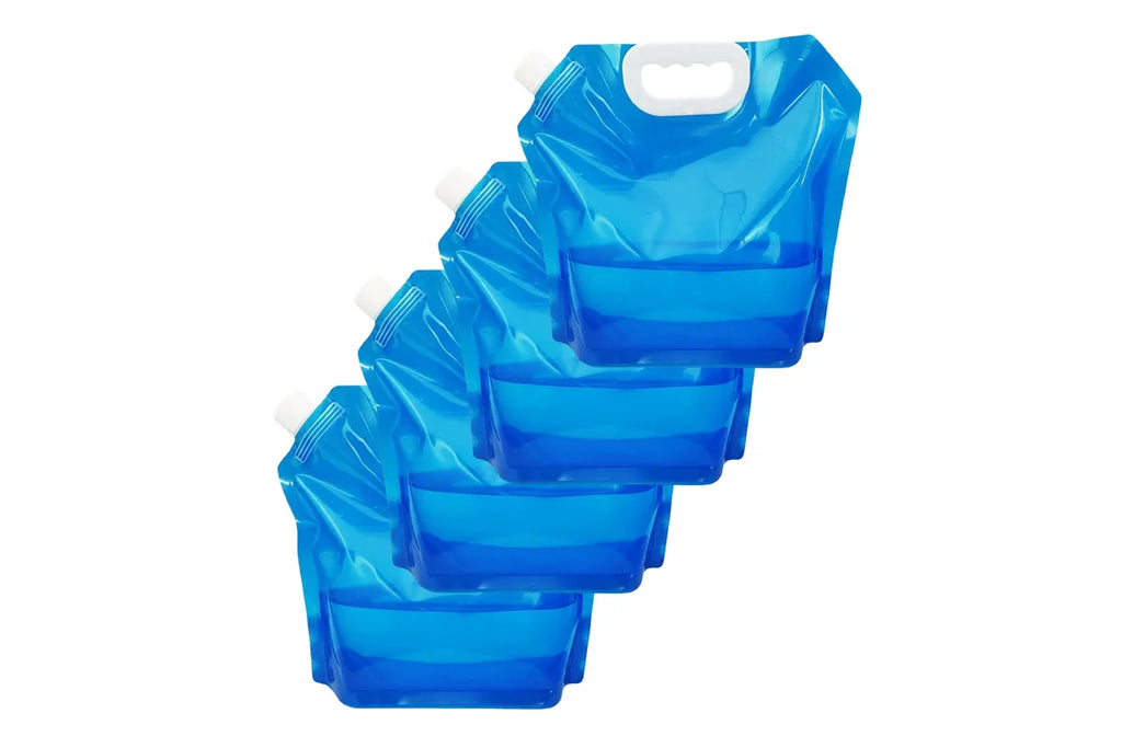 Collapsible Water Container 10L Reusable Camping Water Bag Blue 4 Pack