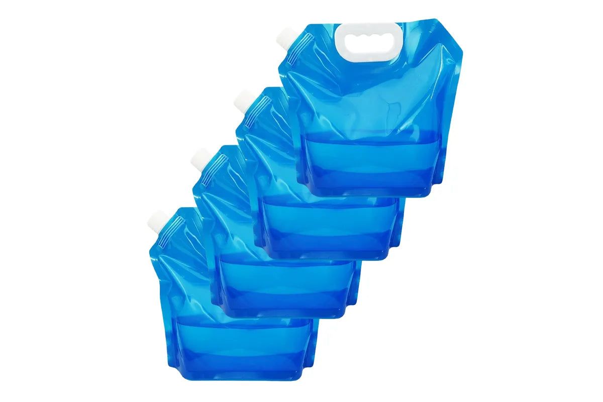 Collapsible Water Container 10L Reusable Camping Water Bag Blue 4 Pack
