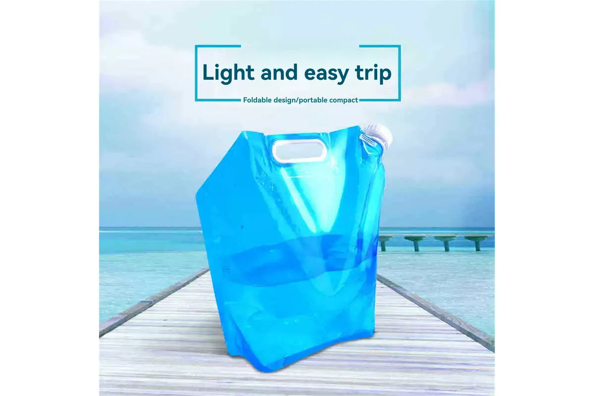 Collapsible Water Container 10L Reusable Camping Water Bag Blue 4 Pack