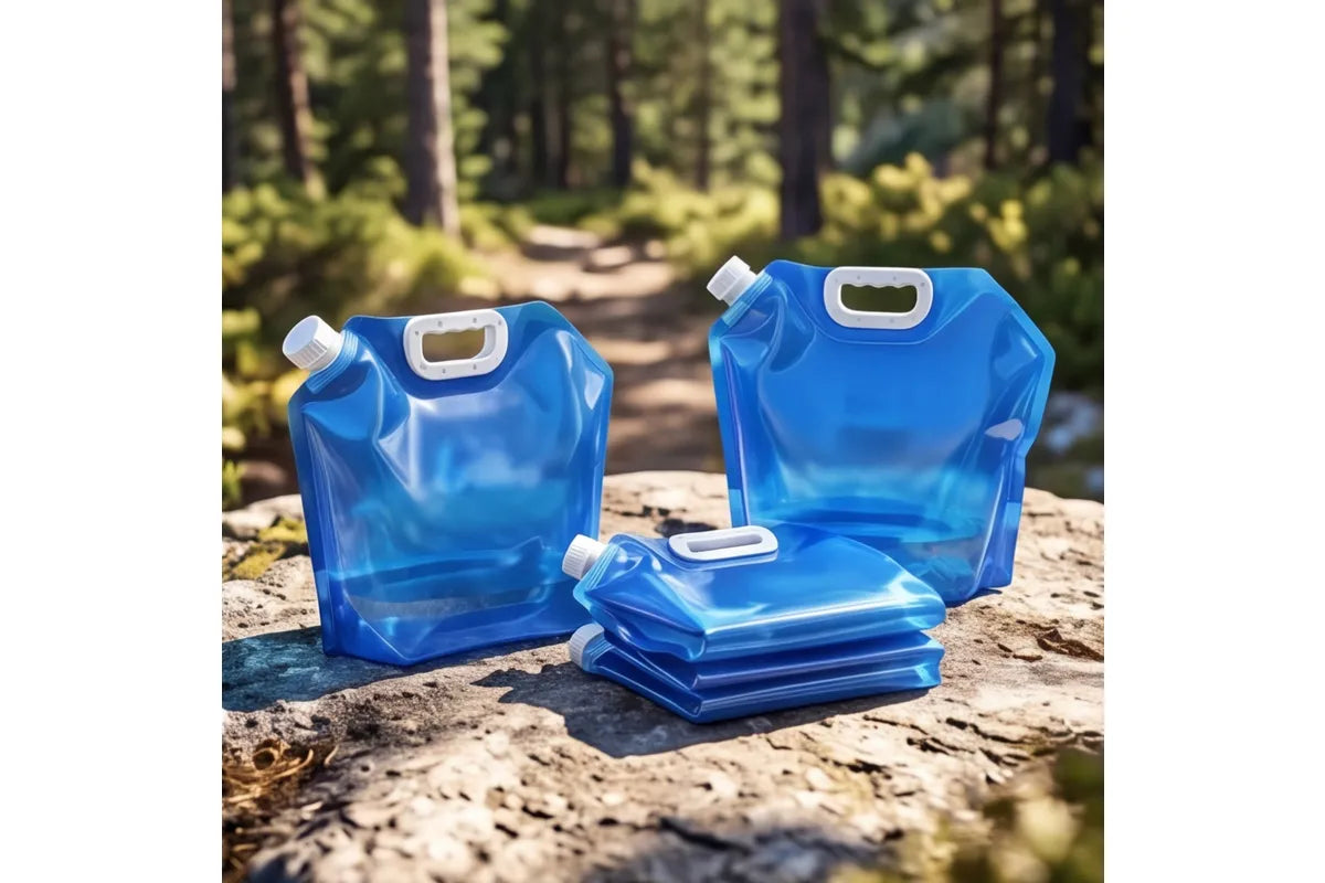 Collapsible Water Container 10L Reusable Camping Water Bag Blue 4 Pack