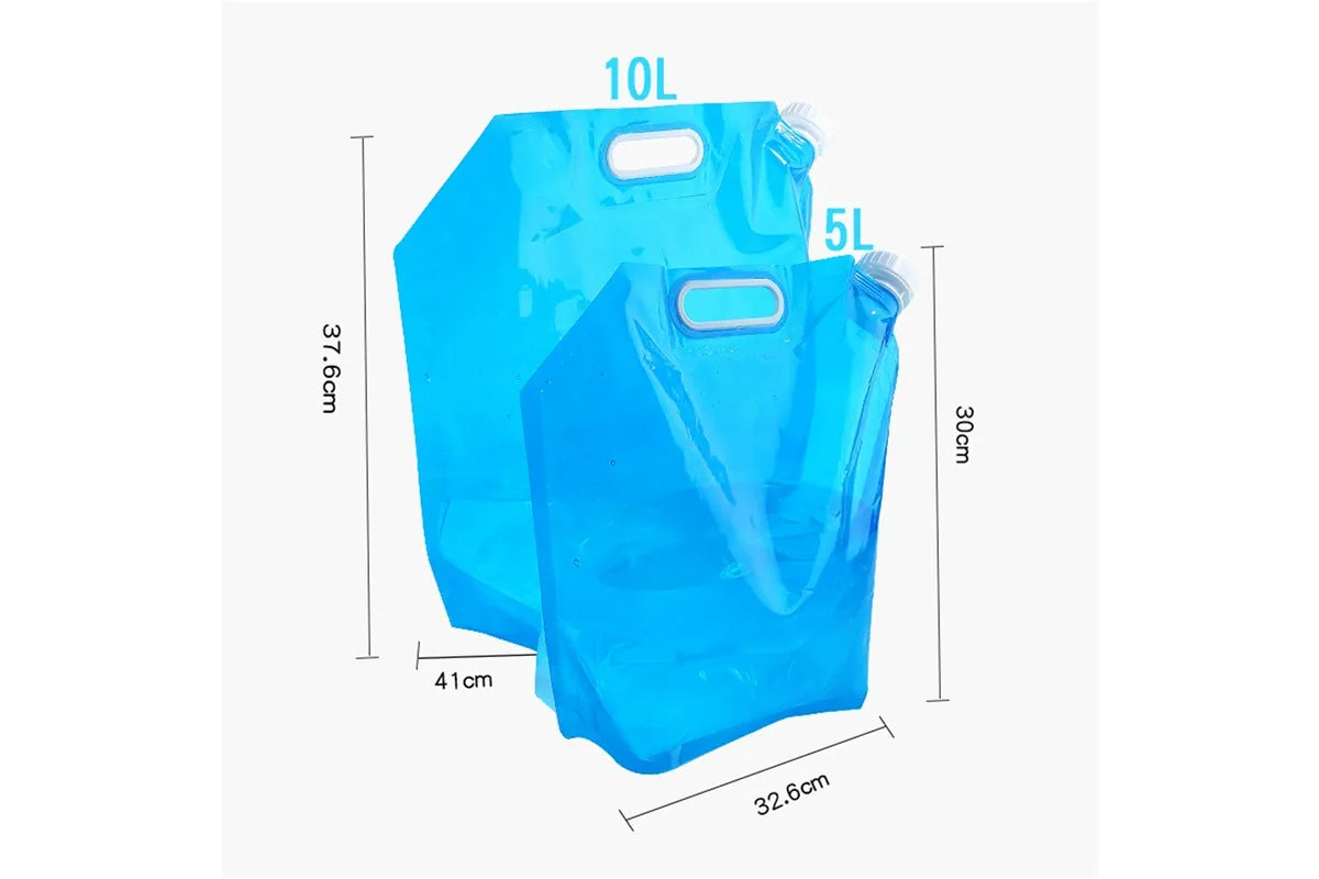 Collapsible Water Container 10L Reusable Camping Water Bag Blue 4 Pack