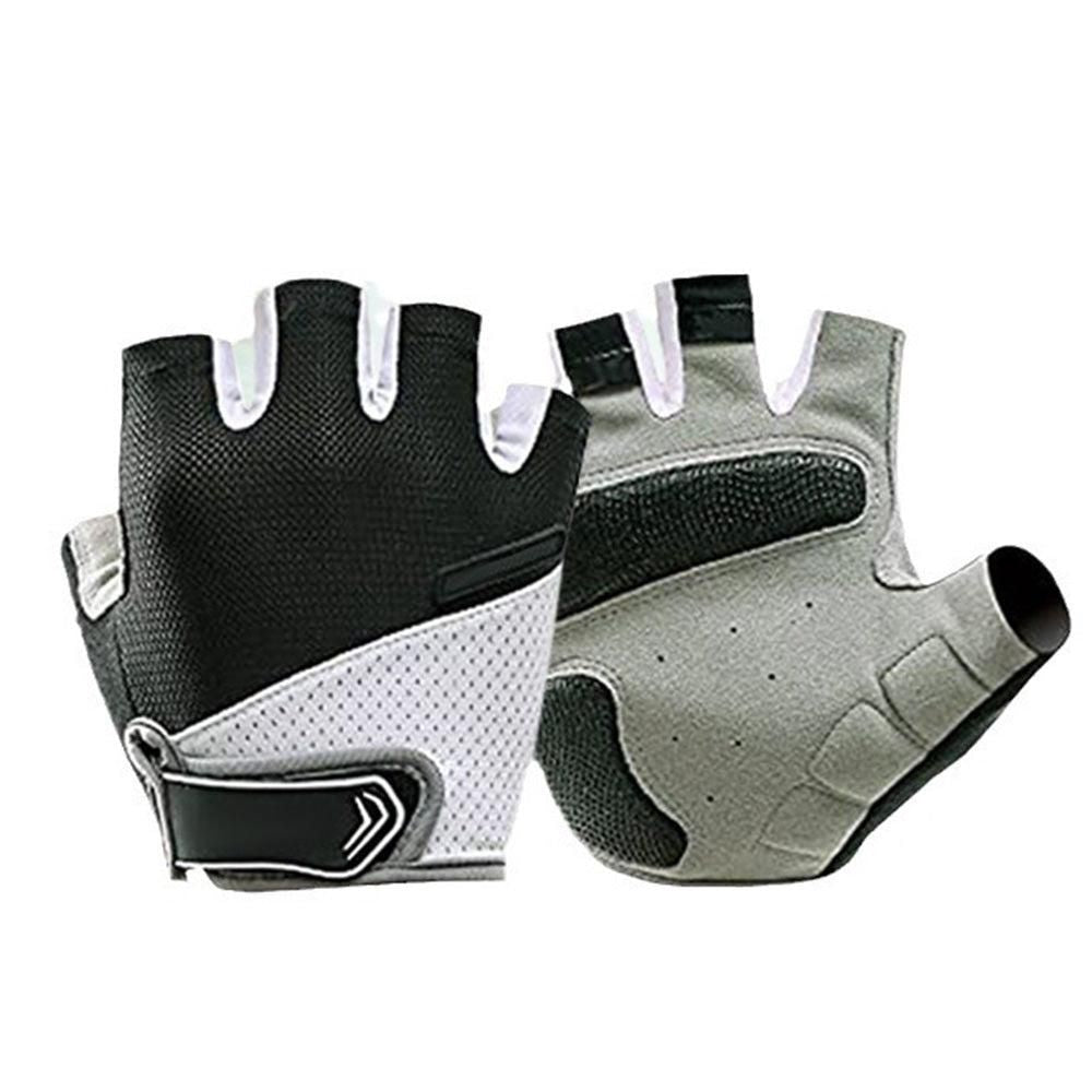 1 Pair Cycling Half Finger Bike Gloves With Anti Slip Pad For Unisex - Black M