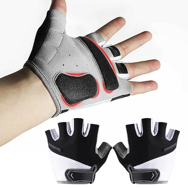 1 Pair Cycling Half Finger Bike Gloves With Anti Slip Pad For Unisex - Black L