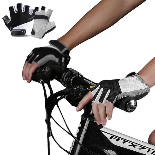1 Pair Cycling Half Finger Bike Gloves With Anti Slip Pad For Unisex - Black L