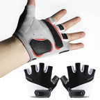 1 Pair Cycling Half Finger Bike Gloves With Anti Slip Pad For Unisex - Black XL