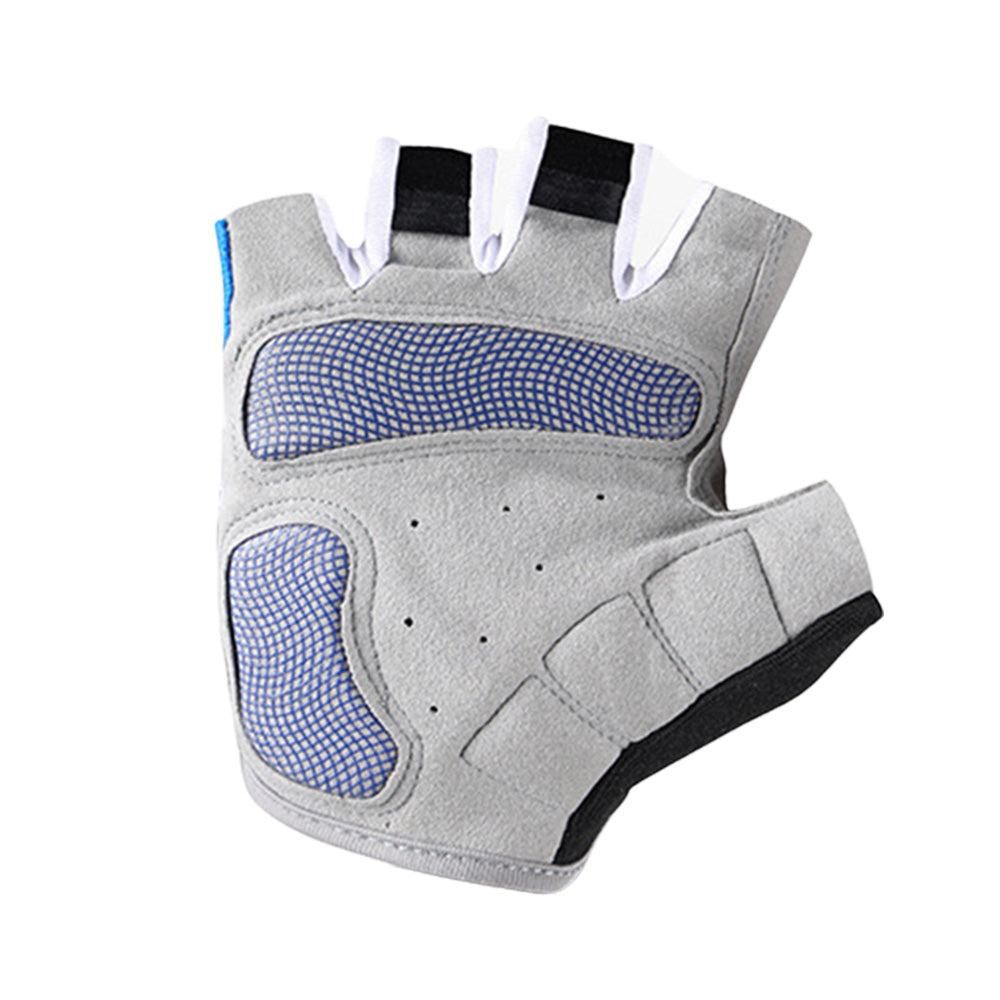 1 Pair Cycling Half Finger Bike Gloves With Anti Slip Pad For Unisex - Blue L