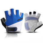 1 Pair Cycling Half Finger Bike Gloves With Anti Slip Pad For Unisex - Blue XL