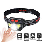 2Pcs Rechargeable LED Headlamp with Motion Sensor