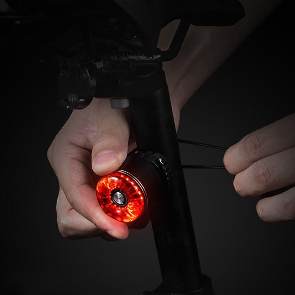 Bike Smart Taillight Auto Brake Sensing Rear Light Warning Saddle Light